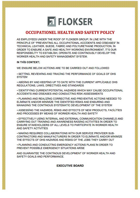 Occupationel Health and Safety Policy